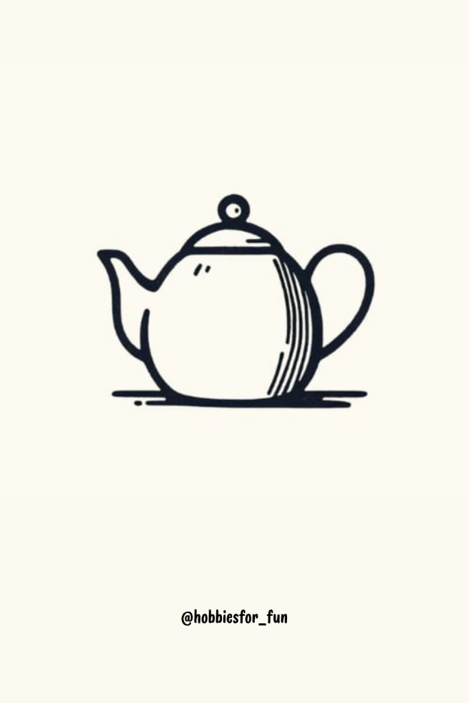 Easy cute teapot doodle to draw
