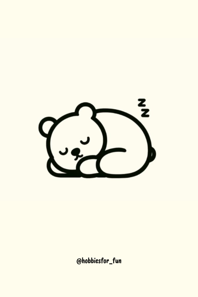 bear drawing easy, Asleep Bear