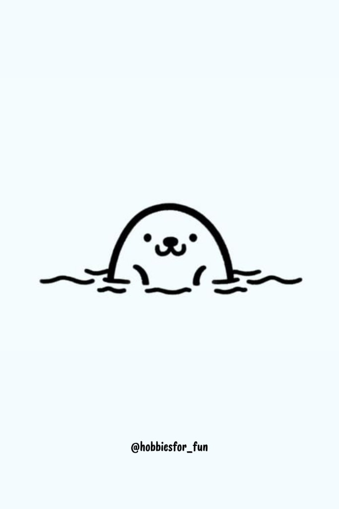 Easy cute seal doodle to draw