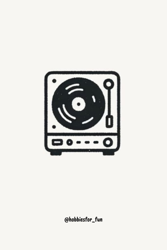 Easy cute record player doodle to draw