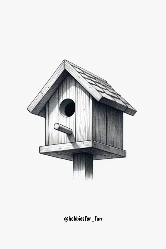 Birdhouse Pencil Drawing