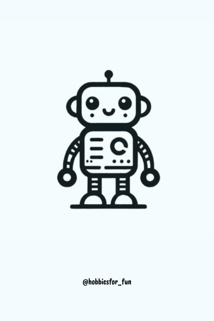 Easy cute robot doodle to draw