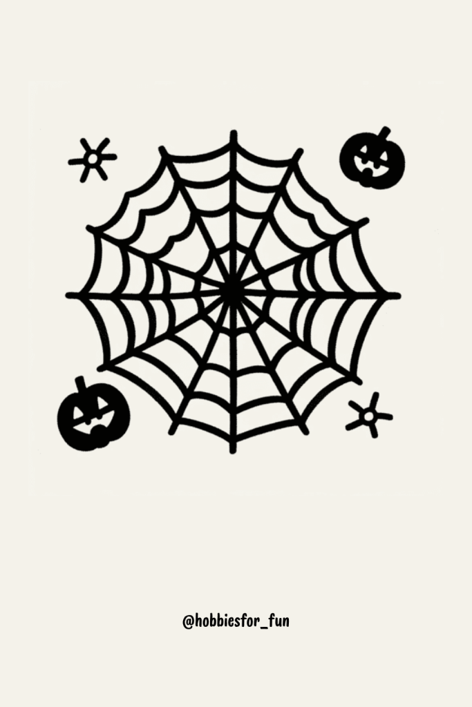 cute easy halloween drawings, Spiderweb