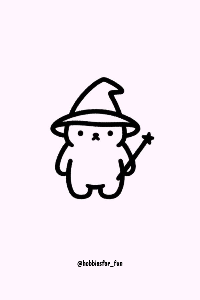 bear drawing cute, Bear as Wizard