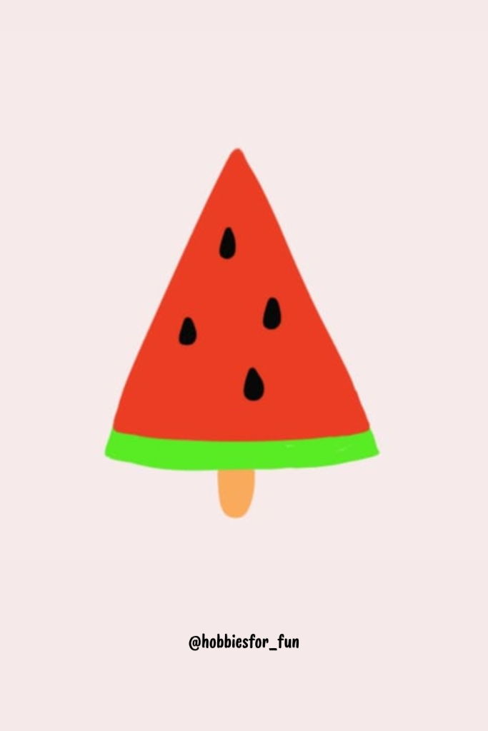 Cute Popsicle Drawing, Watermelon Popsicle