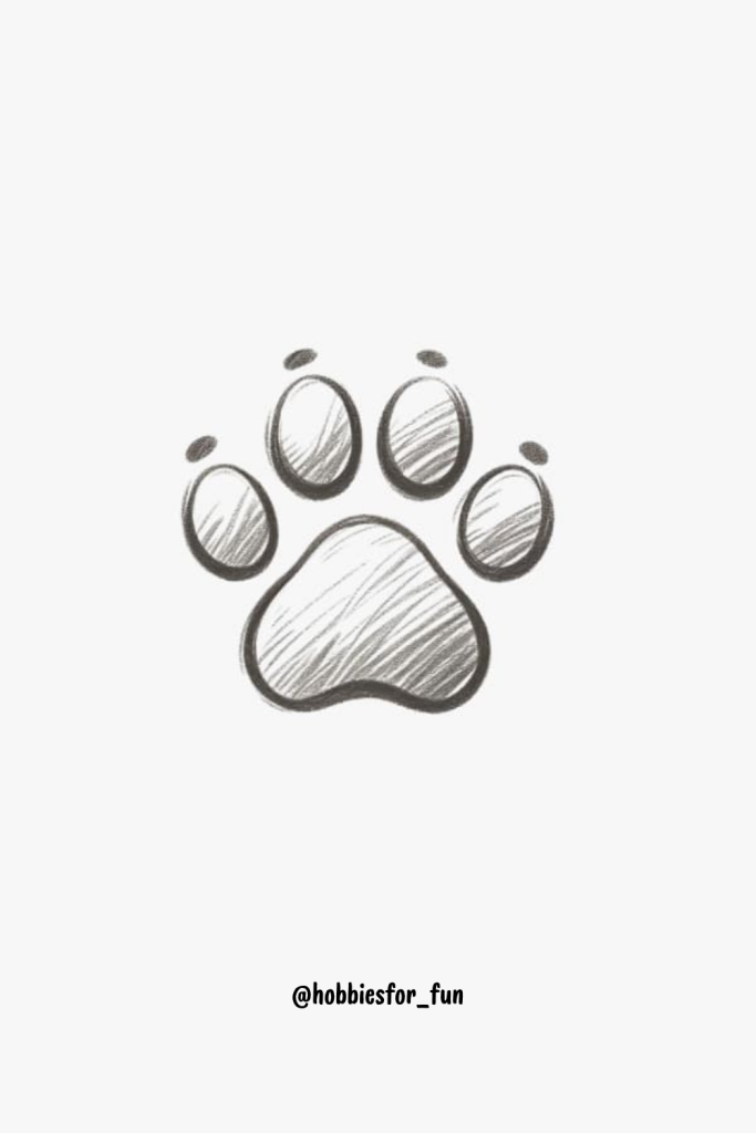 Sketch Drawing Easy, Paw Print