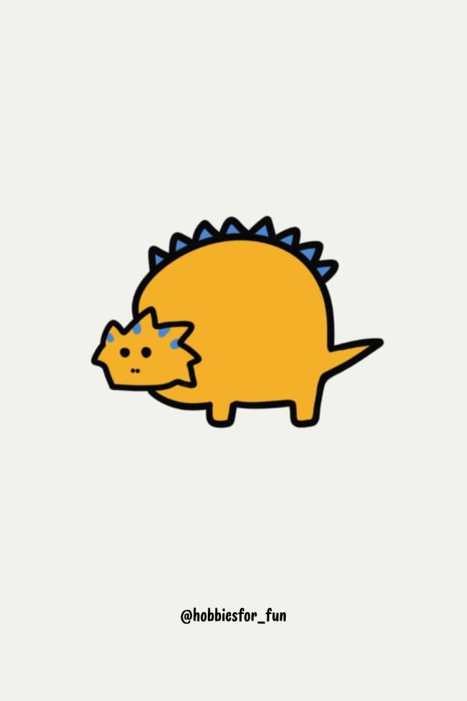 little dinosaur drawing, Yellow Chubby Dinosaur Drawing Cute