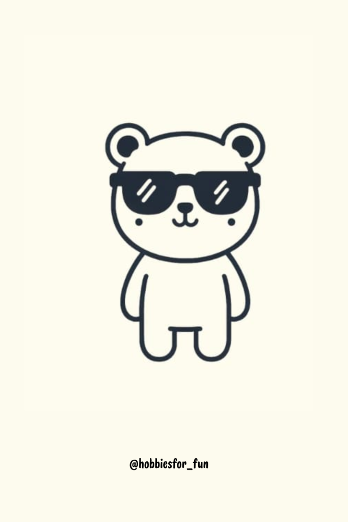 Cool bear drawing, Bear Wearing Sunglasses