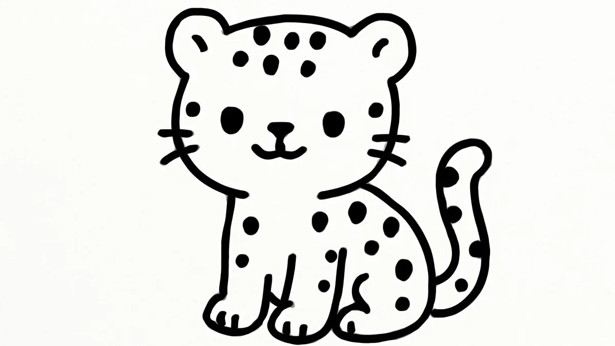 Easy Cheetah Drawing