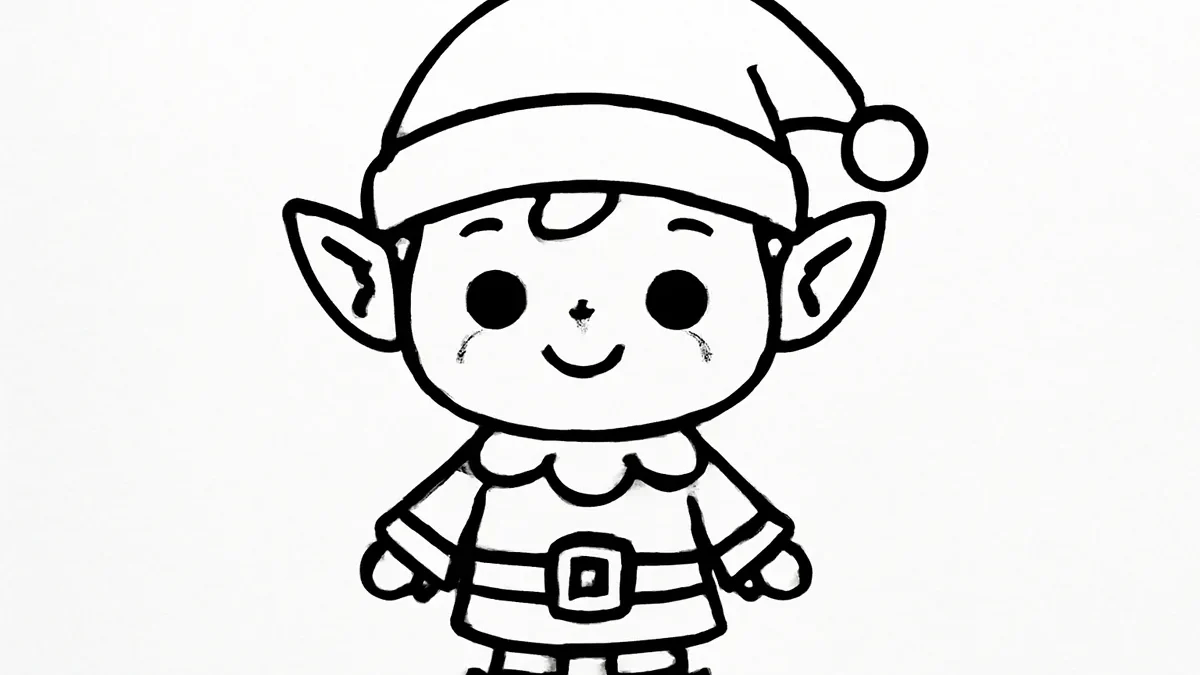 Easy Elf Drawing