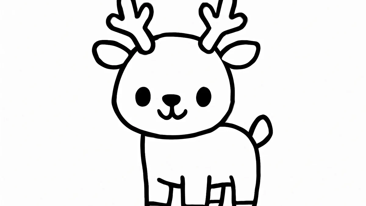 Easy Reindeer Drawing