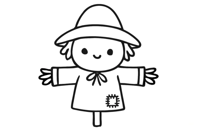 Easy Scarecrow Drawing: Step-by-Step