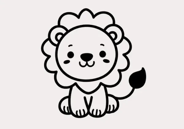 Easy Lion Drawing