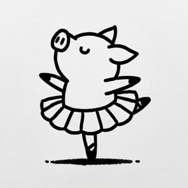 Cute Pig Drawing