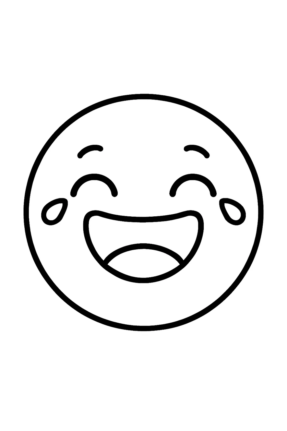 A round face laughing — free printable emotions coloring pages