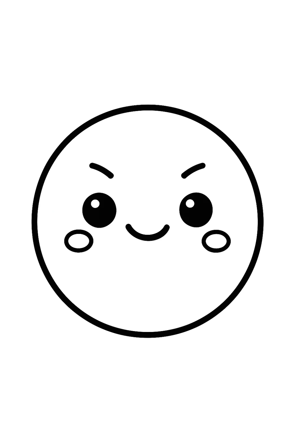 A round face feeling proud — free printable emotions coloring pages