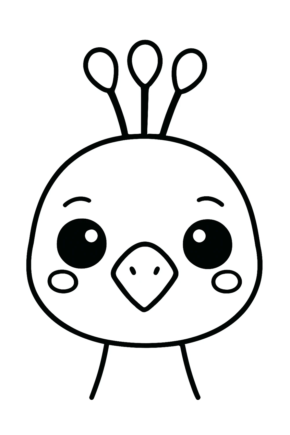 Peacock face close up with a crest — free printable peacock coloring pages
