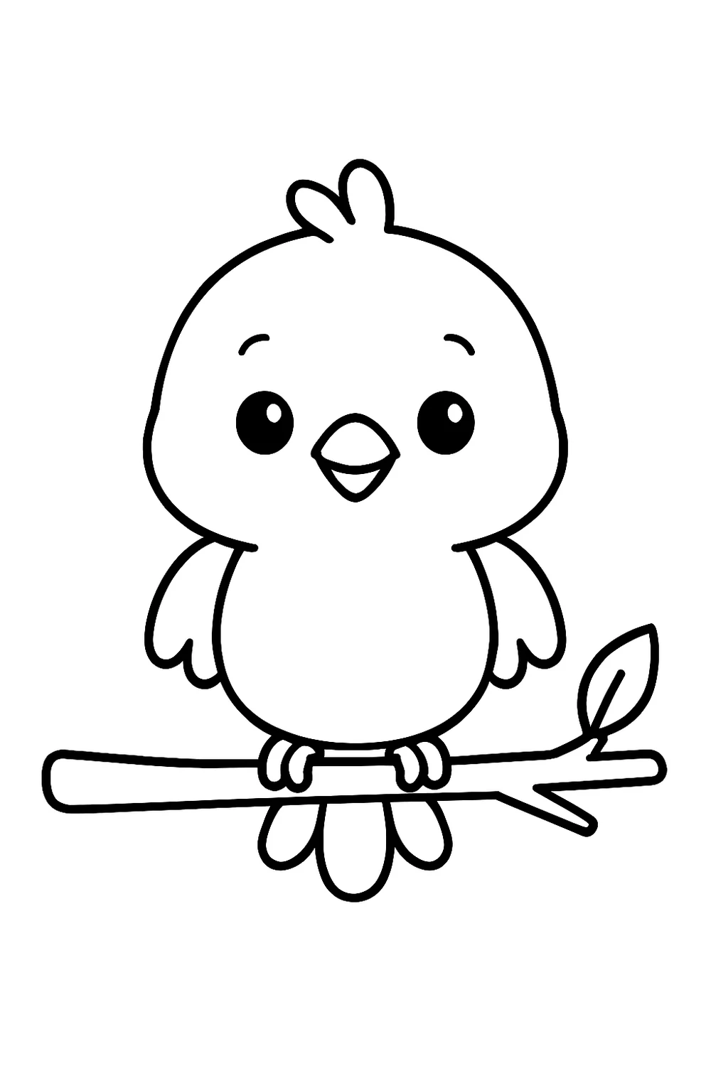 Bluebird on a branch — free printable bird coloring pages